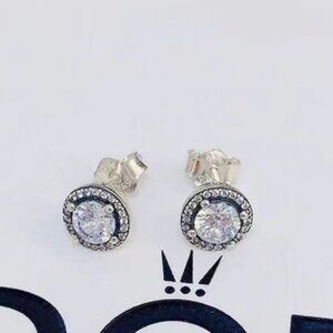 Pandora Round Sparkle Stud Earrings